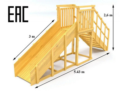 Зимняя горка TORUDA Север wood-2 (скат 3 м)